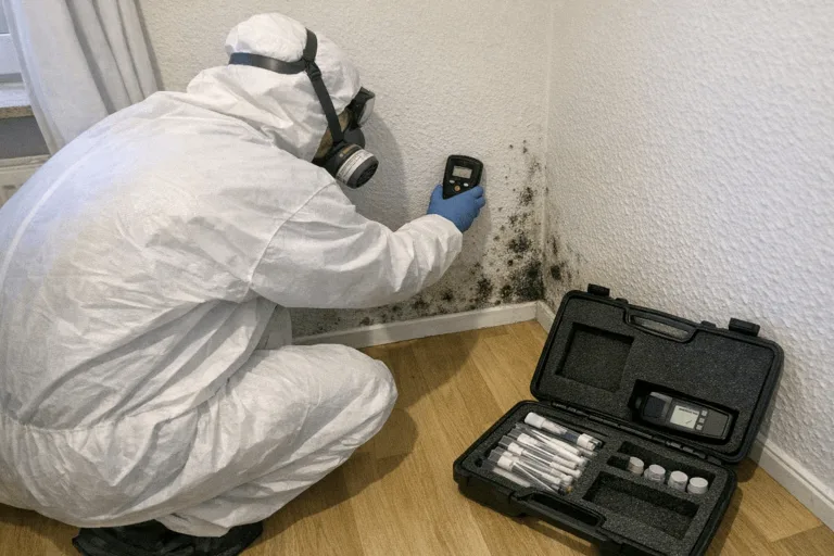 Fachgerechte Feuchtigkeitsmessung an einer Wand